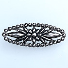 Faceted Floral Brooch Pin Beaded Signed Museum of Fine Arts MFA Sterling Silver