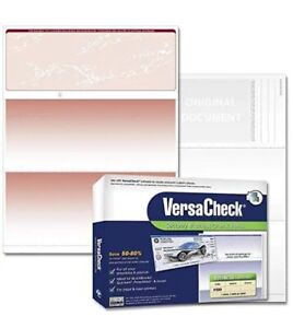 Versacheck Secure Checks - 250 Blank Business Voucher Checks Burgundy Prestige53