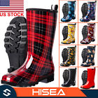 HISEA Women Fashion Rain Boot Wellies Anti-Slip Waterproof Mud Garden Boot10.4''