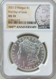 New Listing 2021-D MORGAN SILVER DOLLAR NGC MS70 FIRST DAY OF ISSUE LABEL- CONDITION RARITY