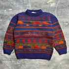 Vintage Nomadic Traders Womens Geometric Patterned Wool Sweater Pullover Large