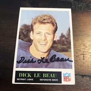 DICK LEBEAU Detroit Lions 1965 Philadelphia RC Rookie Signed Autograph -No COA