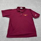 Virginia Tech Hokies Polo Shirt Men XL Maroon Cotton Plain Logo Golf Rugby Prep