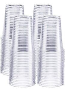 16 oz - [ 100 Cups ] Crystal Clear PET Disposable Plastic Cups