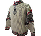 Dale of Norway Classic Nordic Men Pure Wool Beige Geometric Clasp Sweater Medium