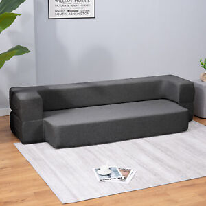 Folding Sleeper Sofa Bed,Convertible Couch Bed,Floor Foam Mattress, Linen Fabric