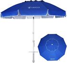 8FT Large Beach Umbrella with sand anchor Heavy Duty High Wind Portable Outdoor