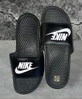 Nike Slides Benassi JDI Men's Size 10 Black And White Sandals 343880-090 EUC