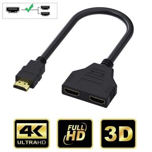 HDMI Cable Splitter Adapter 2.0 Switcher 1 In 2 Out 1 Male to 2 Female Converter
