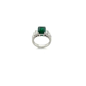 Colombian Emerald Diamond Platinum Ring, 2.87ct & 2.11ct, J.B. Star, PT 900