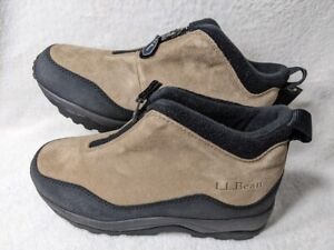 Womens Sz 8 LL Bean Short Ankle Boots Beige / Black Primaloft 05455