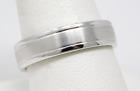 14 kt White Gold ∼5.8 mm Wedding Band Double Groove Ring Size 10 1/4 B4702