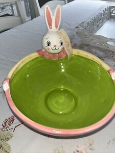 NWT CARNIVAL COTTAGE Easter Bunny Bowl By Johanna Parker
