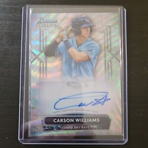 2022 Bowman Sterling Carson Williams #/125 Auto Wave #PA-CW Tampa Bay Rays