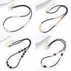 Faceted 3mm Round Black Spinel 8-9mm Natural Freshwater Pearl Pendant Necklace