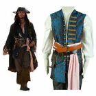 Pirates of The Caribbean 4 Jack Sparrow Cosplay Costume Halloween Blue Vest Only