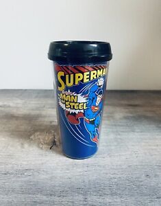 Blue DC Comics Man Of Steel  Superman Insulated Tumbler With Twist On Lid 16 Oz