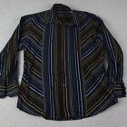 Tulliano Shirt Mens Large Modern Button Up Striped Long Sleeve