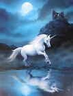 MOONLIGHT UNICORN SMALL CANVAS PICTURE PRINT ANNE STOKES GOTHIC FANTASY MYSTICAL