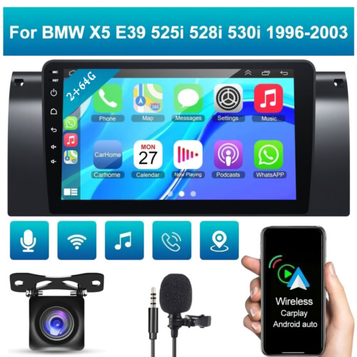 64G For BMW E38 E39 E53 X5 GPS Android 13 Car Stereo Radio Head Unit CarPlay BT