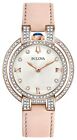 Bulova Rubaiyat Women's Quartz Pink Diamond Accent Leather Watch 35MM 98R252