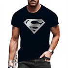 Men T Shirt Fashion Superman Graphic Black White Short Sleeve StreetWear T-Shirt