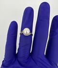 14K Yellow Gold Natural Diamond & Pearl Ring Size 6.75 Band Width 1.3mm