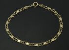 10k Yellow Solid Gold Mirrored Heart Link Chain Charm Bracelet 7'' - 8''