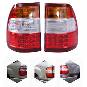 Left+Right Tail Lights Outer LED Brake Lamps For Toyota Land Cruiser 1998-2007