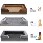 M/L/XL/XXL Dog Bed Orthopedic Foam 3+1/2Side Bolster Pet Sofa w/ Removable Cover