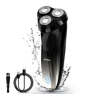 Men's Razor Rotary Waterproof Electric Shaver With Pop-Up Trimmer Wet & Dry New