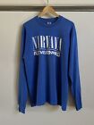 RARE 90s NIRVANA / NEVERMIND 1991 Tour Vintage Long Sleeve Shirt / Blue