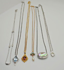 LOT of 6 Vintage Signed AVON Silver Tone and Gold Tone Assorted Necklaces