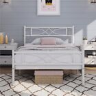 Twin/Full/Queen Bed Frame Platform with Curved Design Headboard Home Furniture