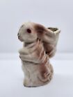 Vintage Pulp Paper Mache Easter Bunny Rabbit Basket Backpack Candy Holder 6