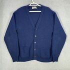Vintage Sportswear by Revere Sweater Men's Medium Blue Cardigan USA Made Acrylic