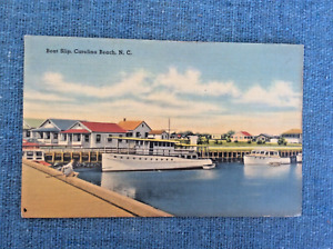 Boat Slips, Carolina Beach, North Carolina; Vintage Postcard; Tourism