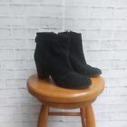 TOMS Boots Womens Size 9 Booties Black Suede Basic Normcorp Side Zip Career