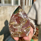 186G Natural Ocean Jasper Tear Drop Tower Crystal Quartz Stone Point Healing Rei