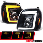 Fit 2007-2014 GMC Yukon Denali Projector Headlights+Sequential LED Slick Black