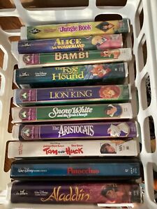 Lot of 10 Walt Disney VHS VCR Video Tapes Lion King Bambi & More Vintage Movies