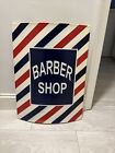 Vintage Barber Shop Curved Sign Porcelain