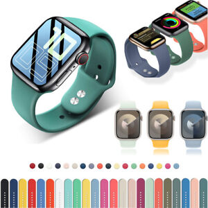 Silicone Sport Band Strap for Apple Watch Series 9 8 7 6 5 4 SE 40/44/41/45/49mm