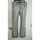 Valabasas Light Wash Button Fly Distressed Flare Leg Streetwear Jeans 36x36