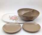 Vintage Set Melmac Boonton Melamine Serving Bowl Platter And Lunch Plates