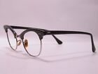 Vintage 1950's Polka Dot Black Gold Filled Frames Eyeglasses