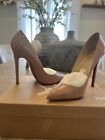 CHRISTIAN LOUBOUTIN Pigalle Follies 120 Mm Nude Patent Leather Pumps EU 37