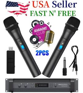 2PCS Professional VHF Wireless Microphone Handheld Mic System Karaoke W/Receiver