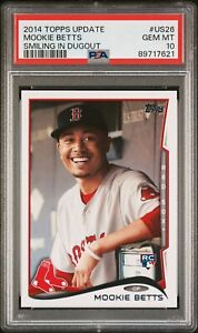 2014 Topps Update Mookie Betts Smiling In Dugout SP #US26 PSA 10