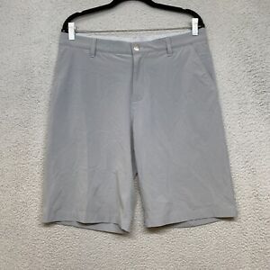 Adidas Golf Shorts Mens 32 Pockets Flat Front Performance Stretch Gray 10 Inch
